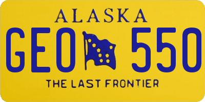 AK license plate GEO550