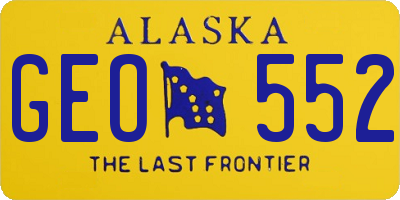 AK license plate GEO552