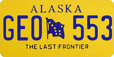 AK license plate GEO553