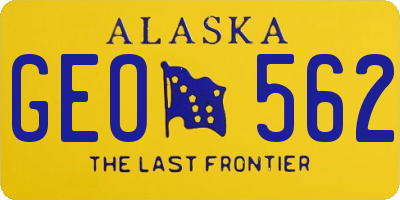 AK license plate GEO562