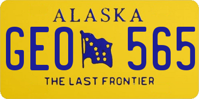 AK license plate GEO565
