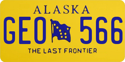 AK license plate GEO566