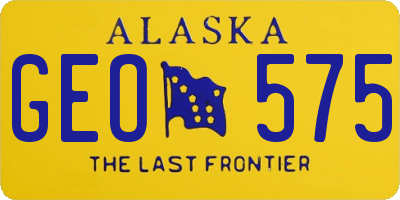 AK license plate GEO575
