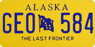 AK license plate GEO584
