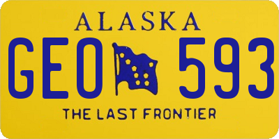 AK license plate GEO593