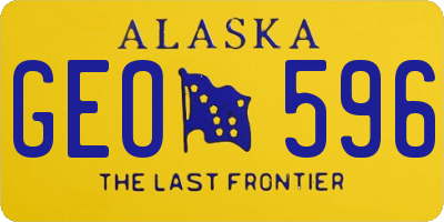 AK license plate GEO596