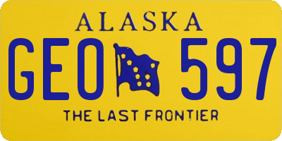 AK license plate GEO597