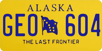 AK license plate GEO604