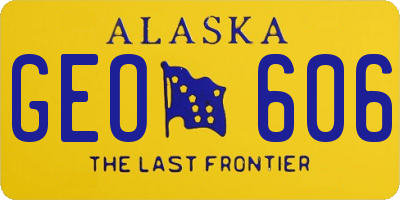 AK license plate GEO606