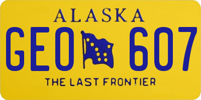 AK license plate GEO607