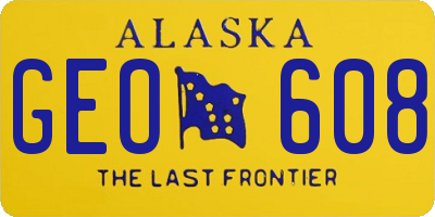AK license plate GEO608
