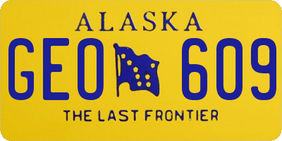 AK license plate GEO609