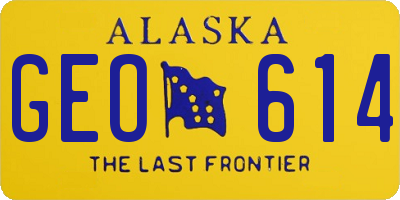 AK license plate GEO614
