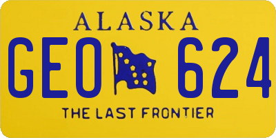 AK license plate GEO624