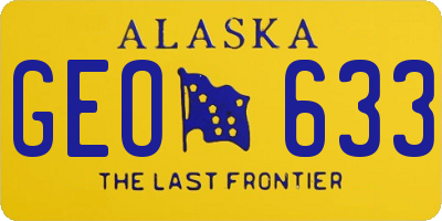 AK license plate GEO633