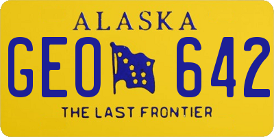 AK license plate GEO642