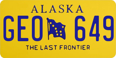 AK license plate GEO649