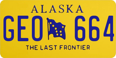 AK license plate GEO664