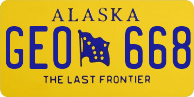 AK license plate GEO668