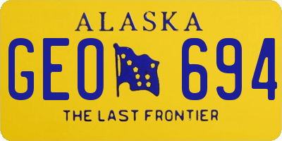 AK license plate GEO694