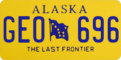 AK license plate GEO696
