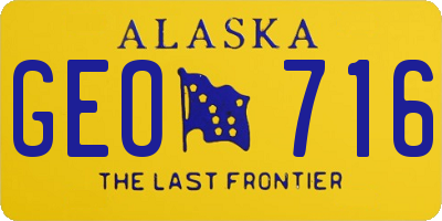 AK license plate GEO716