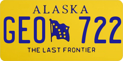 AK license plate GEO722
