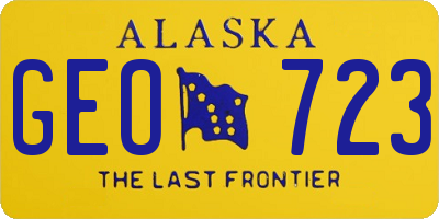 AK license plate GEO723