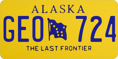 AK license plate GEO724