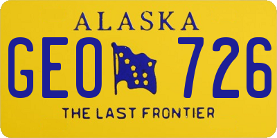 AK license plate GEO726