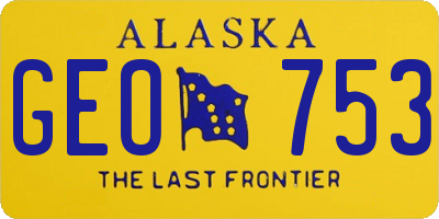AK license plate GEO753