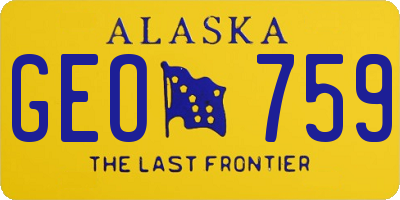 AK license plate GEO759