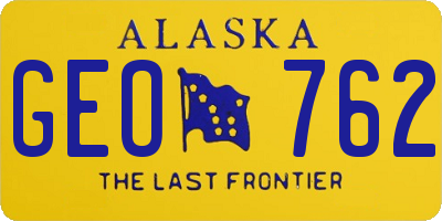 AK license plate GEO762