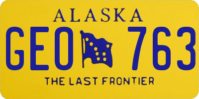 AK license plate GEO763