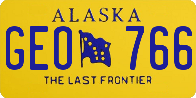AK license plate GEO766