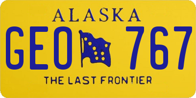 AK license plate GEO767