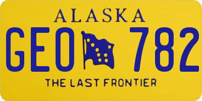 AK license plate GEO782