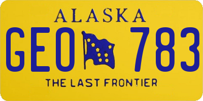 AK license plate GEO783