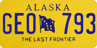 AK license plate GEO793