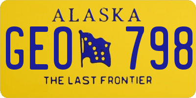 AK license plate GEO798