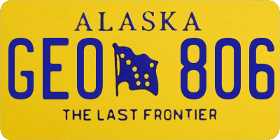 AK license plate GEO806