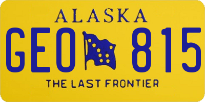AK license plate GEO815