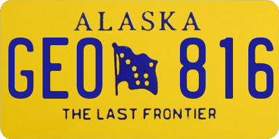 AK license plate GEO816