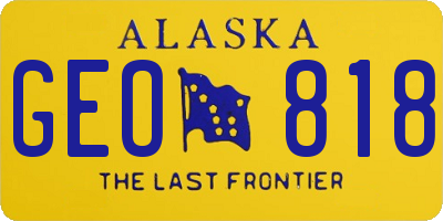 AK license plate GEO818