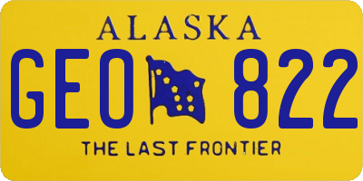 AK license plate GEO822