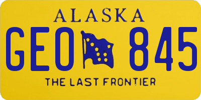AK license plate GEO845