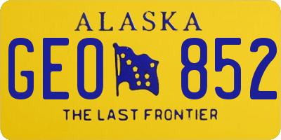 AK license plate GEO852
