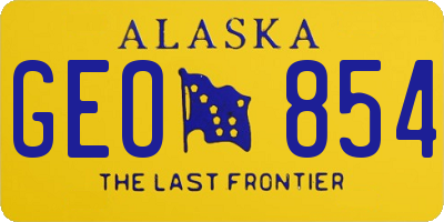 AK license plate GEO854