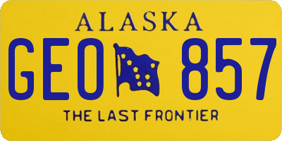 AK license plate GEO857