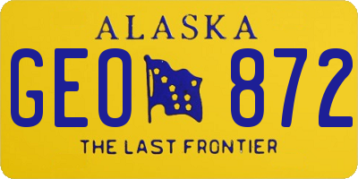 AK license plate GEO872